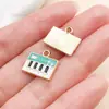 Accesorio de aleación con goteo de aceite, nota musical de guitarra, violín, piano, colgante para collares, llaveros y joyería DIY