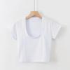 Camiseta básica coreana de manga corta con cuello en U para mujer, ajustada, sexy, de verano, de AliExpress, disponible en eBay.