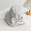 Chapéu de Pescador Elegante com Laço Novo Estilo Japonês Proteção Solar Ampla Aba Mostrando o Rosto Chapéu de Sol Pequeno Feminino para Exterior