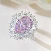 Longlong Joias de Ouro Novo Prata S925 Diamante de Alto Carbono 8*12 Diamante Rosa Anel Gota D'água Feminino Estilo Europeu e Americano de Moda Luxuosa