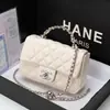 Bolsos para Mujer 2025 Nuevo Estilo Popular de Este Año Bolso Cruzado de Hombro Único Bolso Cuadrado Pequeño de Cuero Genuino Acolchado con Cadena
