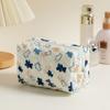 Bolsa de Armazenamento Acolchoada Floral de Algodão para Batom Bolsa de Armazenamento de Cosméticos Feminina Bolsa para Fone de Ouvido Cabo de Dados Carteira