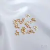 Accesorios Rellenos de Oro de 14K Conservación del Color Estrella Hueca de Cinco Puntas Colgante Pequeño de 6 mm Estrella Pequeña DIY Joyería Mini Colgante Material
