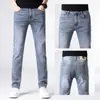 Jeans Novo de Verão para Homens, Magro Slim Reto Elástico Versátil de Alta Qualidade Business Calça Casual Azul Claro