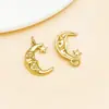 Cara de circonita microincrustada de cobre chapado en oro de 18k, colgante de sol, corazón, luna, accesorio para llavero/pendiente DIY