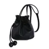 Estilo Nuevo Verano 2026 Transfronterizo Color Sólido Simple Moderno Ins Bolso Cubo con Cordón Bolso Cruzado al Hombro Casual para Mujeres