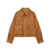 Moda femenina europea y americana transfronteriza AliExpress artículo más vendido chaqueta bomber de cuero elegante