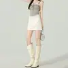 Falda Corta de Mezclilla Casual Estilo Coreano Ins de Cintura Alta para Mujer, Nuevo Modelo Primavera y Verano, Falda de Mezclilla Bodycon de Línea A Adelgazante y que Realza la Altura