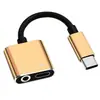Adaptador de Auriculares Tipo C 2 en 1 Adaptador de Audio para Teléfono Móvil Convertidor Adaptador de 3.5mm a Android
