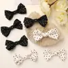 Ins Tela Coreana Dulce de Puntos Negros y Blancos Lazo DIY Cuerda para el Cabello Pinza Lateral Accesorios para Bolsos Zapatos Hebilla