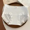 Ropa Interior de Seda de Hielo para Estudiantes Niñas Antibacteriana Grado A Algodón de Bebé Grado A Algodón Entrepierna Extendida Transpirable Cintura Media Calzones para Mujer