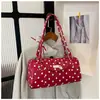 Bolsa de Bowling de Bolinhas Coreana para Mulheres 2026 Nova Tendência Moda Doce Nicho Bolsa de Ombro Sob o Braço de Luxo