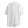 [Ropa de Berlín] Nueva Camisa Polo de Verano Top de Cuello Redondo Casual Holgado de Manga Corta para Hombre Ropa de Moda para Hombre
