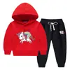 Traje de suéter con capucha de unicornio Otoño e Invierno Estilo Occidental Nuevo para Niños Medianos y Grandes Espeso Cálido Forrado de Polar Ropa de Invierno