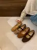Wanwan Feng Zapatos de Salón Mary Jane Retro de Suela Blanda para Mujer 2026 Nuevos Bailarinas Francesas de Gamuza con Corte Bajo y Lazo