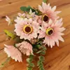Ramo de Esquejes de Flores Falsas de Margarita Simulada Adornos de Decoración para el Hogar y el Dormitorio Accesorios para Fotografía Transfronteriza