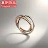 Anillo de Acero de Titanio para Pareja de Tres Anillos Anillo Giratorio Anti-Ansiedad Meditación Mindfulness Joyería Transfronteriza