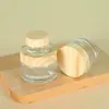 Punto Transfronterizo 10G15G30G50G Cubierta de Grano de Madera Vidrio Transparente Botella de Crema Botella de Crema Tarro de Crema Tarro de Crema