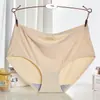 Ropa interior sin costuras de nailon para mujer, pantalones elásticos, una pieza, transpirables, de cintura media, ropa interior sexy, calzones para niñas