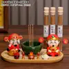 Incensário Zen Estilo Chinês para o Deus da Riqueza, Ornamento Porta Incenso para Uso Doméstico, Porta Incenso para Bandeja de Chá na Sala de Estar para Agarwood e Sândalo