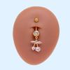 Gaibei Europeo y Americano transfronterizo fruta colgante cabeza anillo para el ombligo con colgante de circonita incrustada piercing uña para el ombligo diamante completo decoración para el ombligo