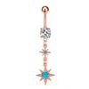 Europeo y Americano Transfronterizo Nuevo Cobre Incrustado Zirconio Colgante Luna Estrella Nueva Joyería para Perforación Corporal Uña para Ombligo Anillo para Ombligo