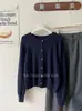 Cárdigan de punto de piel de mapache para mujer, estilo perezoso japonés de otoño, suéter corto holgado de cuello redondo, abrigo, top