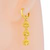 Pendientes de corazón chapados en oro de imitación de latón, venta al por mayor, para mujer, con forma de corazón de melocotón, joyería con temperamento de oro arena de Vietnam.