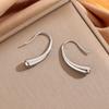 Pendientes Jinxin para Mujer Material Acero de Titanio Estilo Coreano Fresco y Dulce Brillo Gotas de Agua Gancho para Oreja Estilo Bosque Diseño Simple Joyería