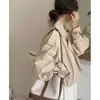 Blazer chique coreano de outono, retro francês, com dois botões, sobretudo curto casual solto de manga longa para mulheres