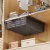 Cesta colgante tipo cajón debajo del armario, Estante escalonado de arte en hierro para almacenamiento de ropa, Divisor organizador de ropa para ahorrar espacio en el hogar