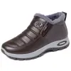 Nuevos Zapatos de Algodón para Mujer Otoño/Invierno 2026, Zapatos Casuales para Mamá, Zapatos Calentitos sin Cordones para Personas Mayores, Botas de Nieve Forradas de Lana y Engrosadas