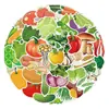50 Pegatinas Educativas Infantiles de Frutas y Verduras de Dibujos Animados para Aprendizaje Temprano, Pegatinas Verdes Decorativas Impermeables al por Mayor para Agendas
