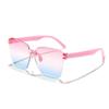 2026 Nuevas Gafas de Sol Sin Marco Cuadradas de una Pieza Transfronterizas para Niños y Niñas, Gafas de Sol Estilo Callejero Color Caramelo Degradado