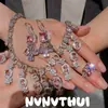 Joyas: Collar con Borla de Cristal Rosa Vintage Estilo Palacio Forma de Gota de Nieve, Set de Aretes Brillantes de Diamante Forma de Gota de Agua para Banquetes de Alta Gama