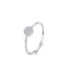 Anillo de plata de ley S925 con microdiamantes redondos, sencillo, para mujer, estilo japonés y coreano, ligero, de lujo, para una propuesta atractiva.