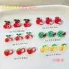 Conjunto de Joias para Nail Art Transfronteiriço Celebridade da Internet Frutas Cereja Morango Pequeno Fresco Resina Estéreo Adesivos para Unhas Decorações de Diamante