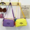 Bolsa Transversal de Ombro Único Color Block Estilo Coreano, Bolsa Color Block Macaron Colorida Vibrante da Moda para Mulheres, Bolsa Estilosa para Viagem e Dia a Dia
