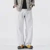 Maple House Moda Masculina / Nova Coleção Primavera/Outono: Calça jeans casual retro estilo japonês em Tencel com design de patchwork tridimensional, incorporando o estilo de rua americano