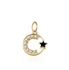 Pendente de Anel Panjia 2025 Transfronteiriço Pulseira Lua Diamante Estrela Negra Acessórios de Joias DIY com Contas