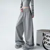 Calça de Moletom Estilo Esportivo High Street Estilo Americano para Mulheres, Tamanho Plus, Caimento Solto, Estilo Jogger, Adequada para Primavera e Outono, Calça de Moletom Casual de Perna Larga