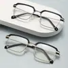 Gafas de Lectura Clásicas Elegantes Negras Anti-Luz Azul Montura Cuadrada Retro Alta Fotosensibilidad Se Pueden Combinar con Miopía Elegantes Gafas de Celebridad de Internet Venta al Por Mayor