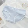 Ropa interior de algodón puro color azul agua para mujer, entrepierna 100% algodón, estilo japonés, tiro medio, suave, linda, transpirable, shorts de triángulo para estudiantes