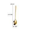 Cuchara de acero inoxidable para uso doméstico, cuchara sopera grande para plato principal de adulto de mango largo estilo coreano, linda cuchara para comer para niños