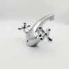 Grifo de aleación de zinc para lavabo de baño, de doble mango, de un solo agujero, para agua caliente y fría, para tocador de baño