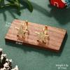 Brincos de Estrela e Lua para Mulheres Leve Luxo Série Atmosfera de Natal Brincos de Nicho com Franjas Cobre Banhado a Ouro Outono e Inverno Estilo Doce