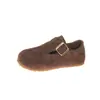 Zapatos Birkenstock para niños, nueva colección primavera/otoño/invierno 2026 para niñas, zapatos de bebé de suela blanda, zapatos de estudiante de un solo color, zapatos pequeños de cuero