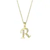 Suministro exclusivo transfronterizo: Collar con Colgante de Letra de Circonita Chapado en Oro Cobre, Cadena de Clavícula de Alta Gama, Collar, Collar de Letra