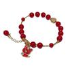 Pulseira de Contas Vermelhas Ano do Tigre Feminina Pulseira Tigre Pequeno Estilo Étnico Joia de Mão para Estudante