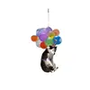 Gato y Perro de Globo Coloridos Decoración Animal Colgante para Espejo Retrovisor de Coche Colgante Plano Llavero de Mochila Accesorios Colgante